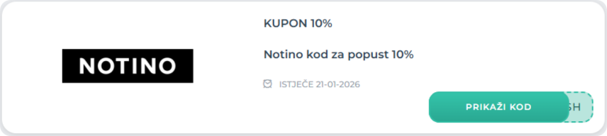 Odabir Notino promo koda na eKuponi.com